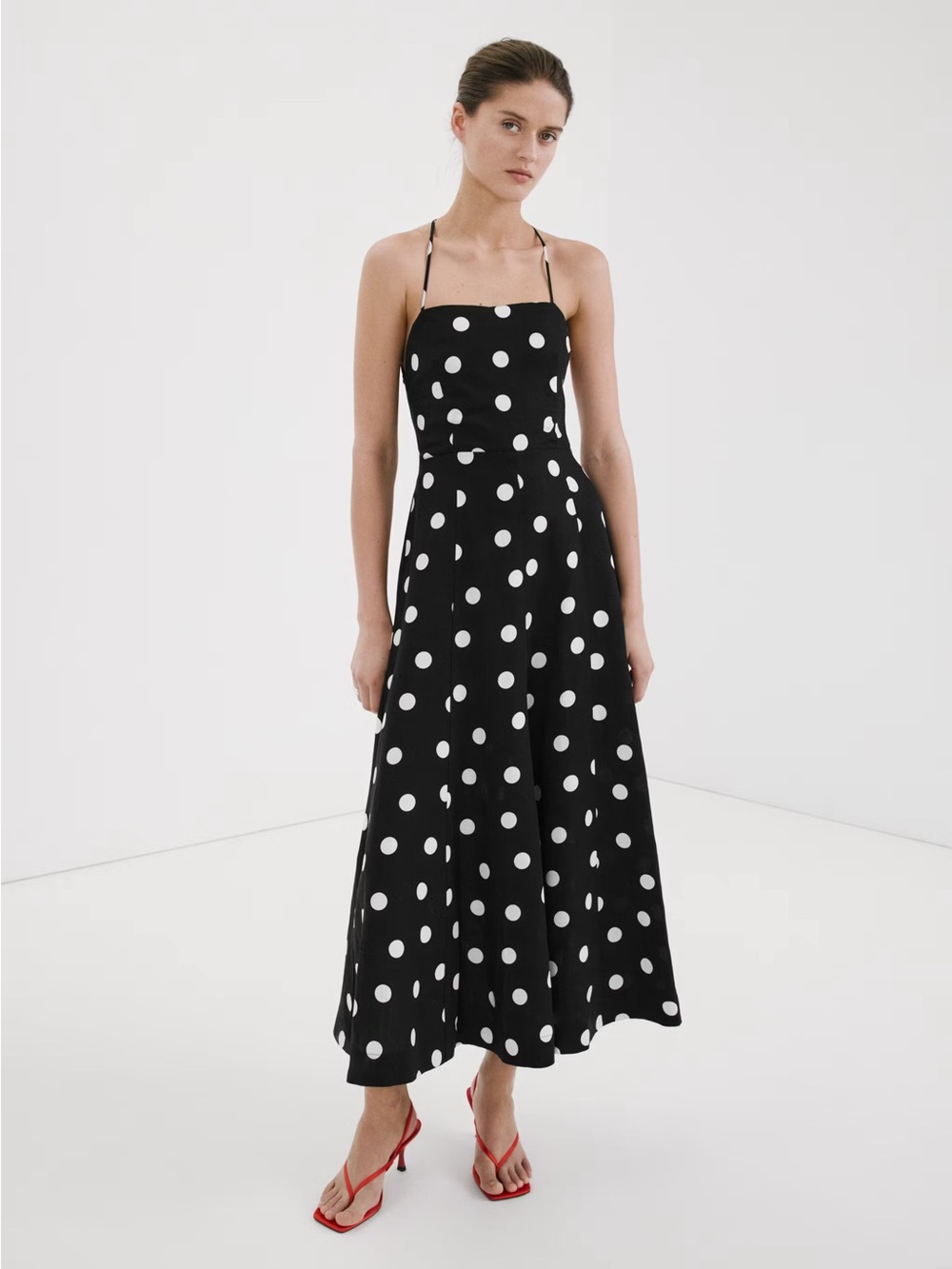 NWT (size M) MANGO LYOCELL POLKA DOT DRESS